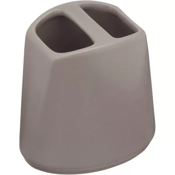 Amazon Basics 4Piece Ceramic Bathroom Accessories Set WhiteGray