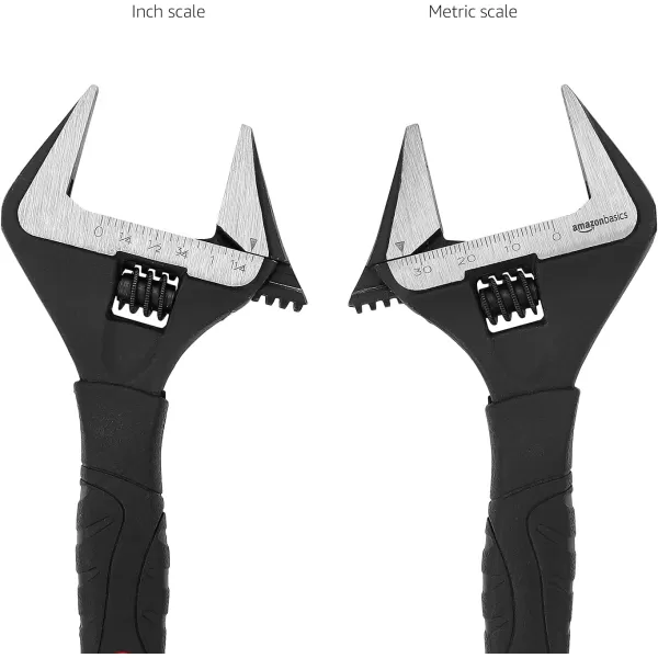 Amazon Basics 4Piece Plumbing Adjustable Wrench with Soft Grip Wide Mouth Includes 6Inch 150mm 8Inch 200mm 10Inch 250mm 12Inch 300mm 4 Sizes Bundle6 x 250 x 06 inch 1Piece