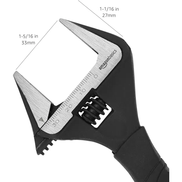 Amazon Basics 4Piece Plumbing Adjustable Wrench with Soft Grip Wide Mouth Includes 6Inch 150mm 8Inch 200mm 10Inch 250mm 12Inch 300mm 4 Sizes Bundle6 x 250 x 06 inch 1Piece