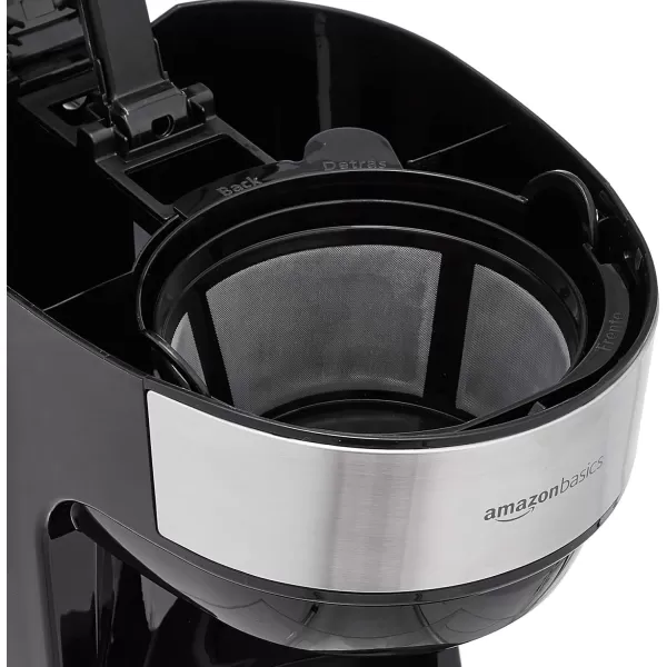 Amazon Basics 5 Cup Coffee Maker with Reusable Filter Black and Stainless Steel12 Cup