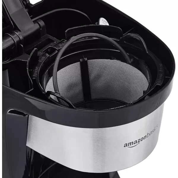 Amazon Basics 5 Cup Coffee Maker with Reusable Filter Black and Stainless Steel5 Cup