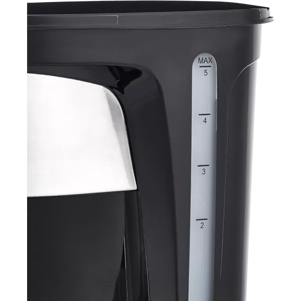 Amazon Basics 5 Cup Coffee Maker with Reusable Filter Black and Stainless Steel5 Cup