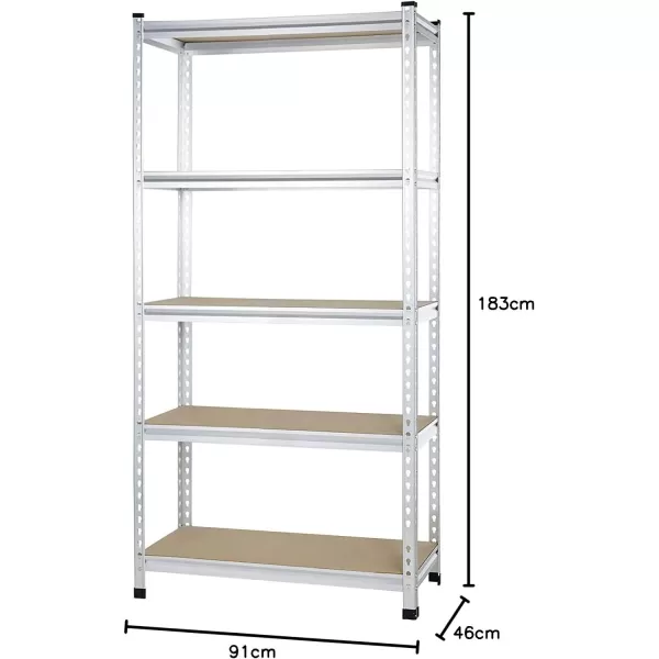 Amazon Basics 5 tier Medium Duty Storage Shelving Double Post Press Board Shelf Aluminum 48 x 18 x 7236 x 18 x 72 Double Post