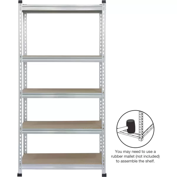 Amazon Basics 5 tier Medium Duty Storage Shelving Double Post Press Board Shelf Aluminum 48 x 18 x 7236 x 18 x 72 Single Post