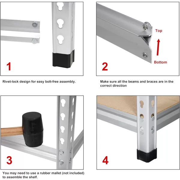 Amazon Basics 5 tier Medium Duty Storage Shelving Double Post Press Board Shelf Aluminum 48 x 18 x 7248 x 18 x 72 Double Post