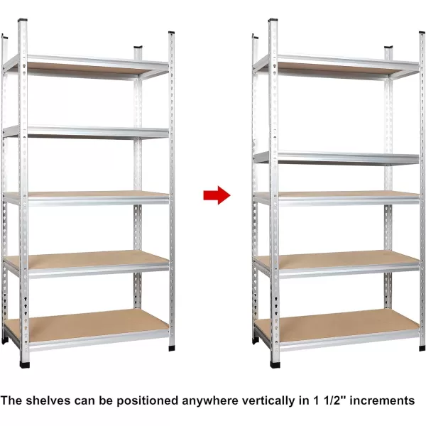 Amazon Basics 5 tier Medium Duty Storage Shelving Double Post Press Board Shelf Aluminum 48 x 18 x 7248 x 18 x 72 Double Post