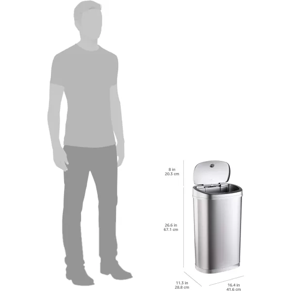 Amazon Basics 50 Liters  132 Gallon Motion Sensor Hands Free Rectangular Trash Can with Liner Stainless SteelAmazon Basics 50 Liters  132 Gallon Motion Sensor Hands Free Rectangular Trash Can with Liner Stainless Steel
