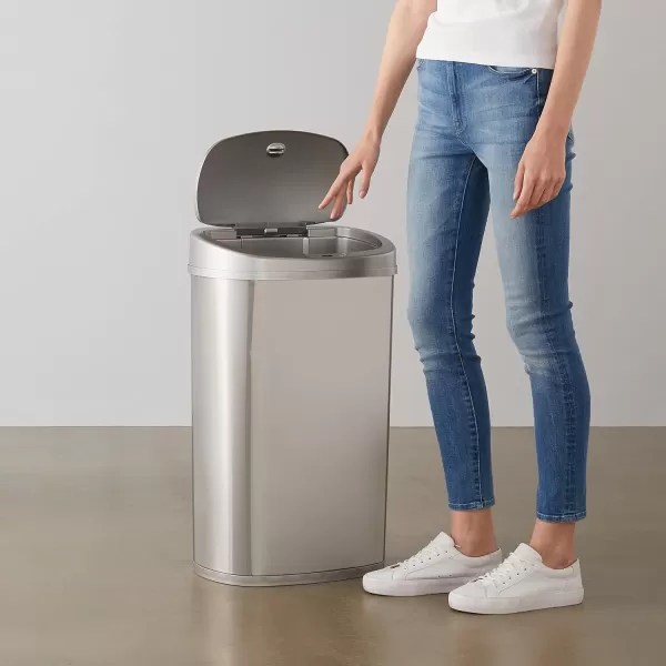 Amazon Basics 50 Liters  132 Gallon Motion Sensor Hands Free Rectangular Trash Can with Liner Stainless SteelAmazon Basics 50 Liters  132 Gallon Motion Sensor Hands Free Rectangular Trash Can with Liner Stainless Steel