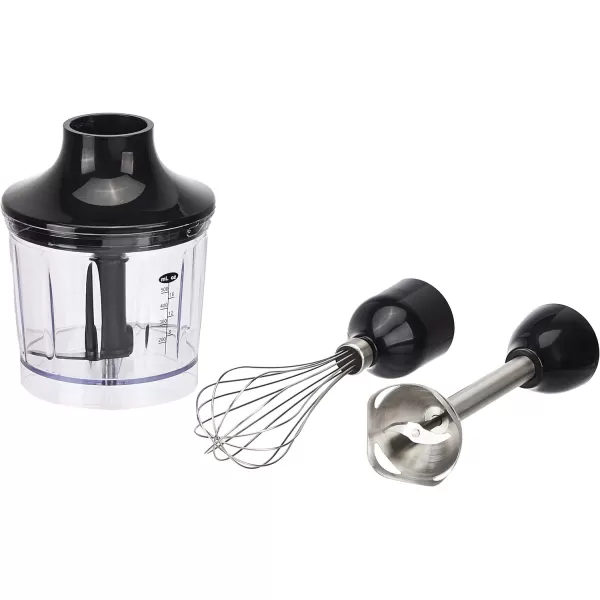 Amazon Basics 500 Watt MultiSpeed Immersion Hand Blender with Attachments SilverBlack With Attachments Blender