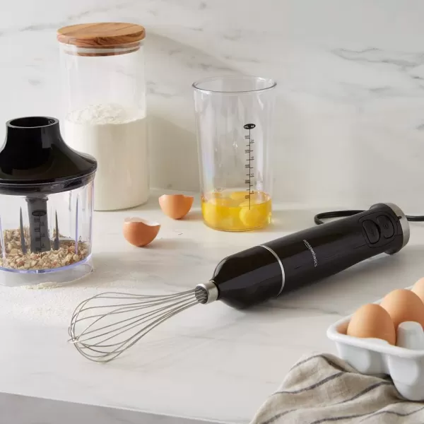 Amazon Basics 500 Watt MultiSpeed Immersion Hand Blender with Attachments SilverBlack With Attachments Blender