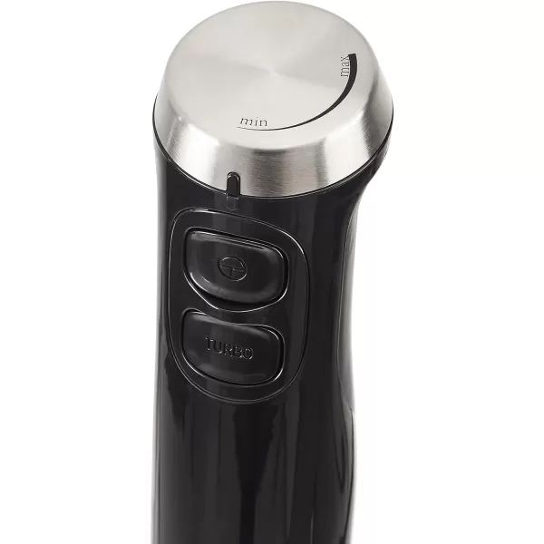 Amazon Basics 500 Watt MultiSpeed Immersion Hand Blender with Attachments SilverBlack Without Attachments Blender