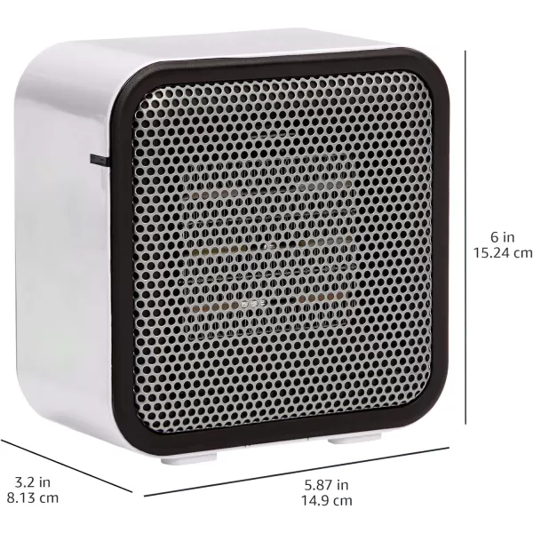 Amazon Basics 500Watt Ceramic Small Space Personal Mini Heater  BlackWhite