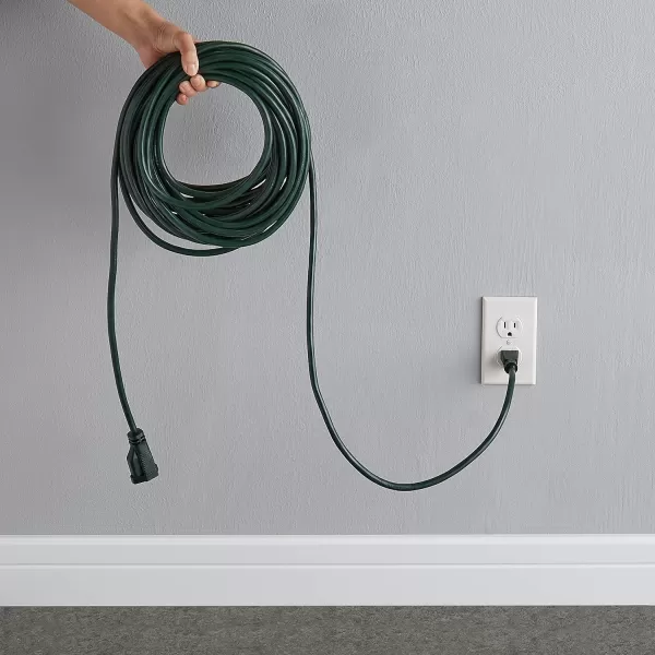 Amazon Basics 50Foot 3Prong Vinyl IndoorOutdoor Extension Cord  13 Amps 1625 Watts 125 VAC GreenGreen 50 ft