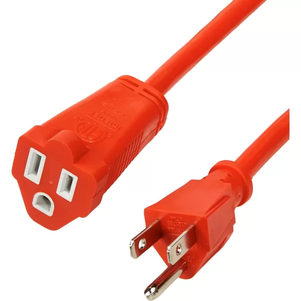 Amazon Basics 50Foot 3Prong Vinyl IndoorOutdoor Extension Cord  13 Amps 1625 Watts 125 VAC GreenOrange 50 Ft 4Pack