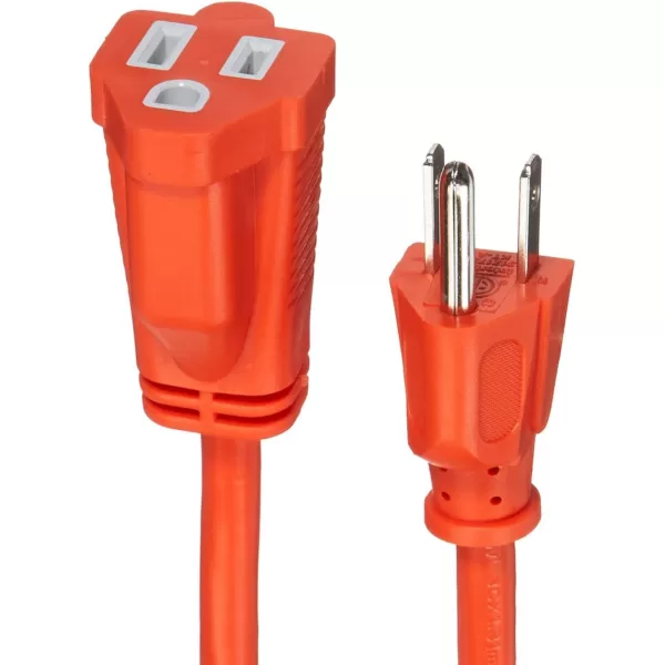 Amazon Basics 50Foot 3Prong Vinyl IndoorOutdoor Extension Cord  13 Amps 1625 Watts 125 VAC GreenOrange 50 Ft 4Pack