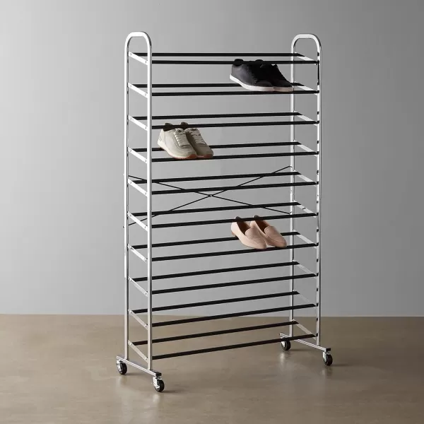 Amazon Basics 50Pair Shoe Rack Organizer Chrome 358 x 146 x 595 inchesAmazon Basics 50Pair Shoe Rack Organizer Chrome 358 x 146 x 595 inches