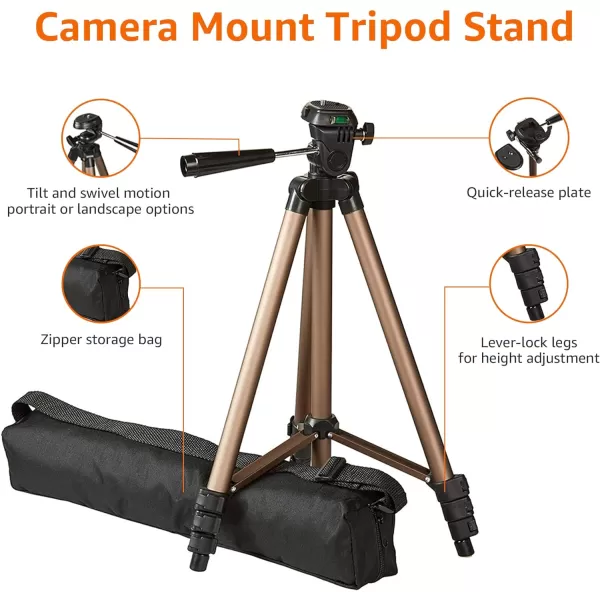 Amazon Basics 50inch Lightweight Camera Mount Tripod Stand With Bag50Inch Tripod 1Pack