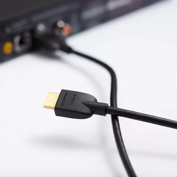 Amazon Basics 52Pack HDMI Cable 18Gbps HighSpeed 4K60Hz 2160p GoldPlated Plugs Ethernet Ready 6 Foot BlackBlack 15 Feet