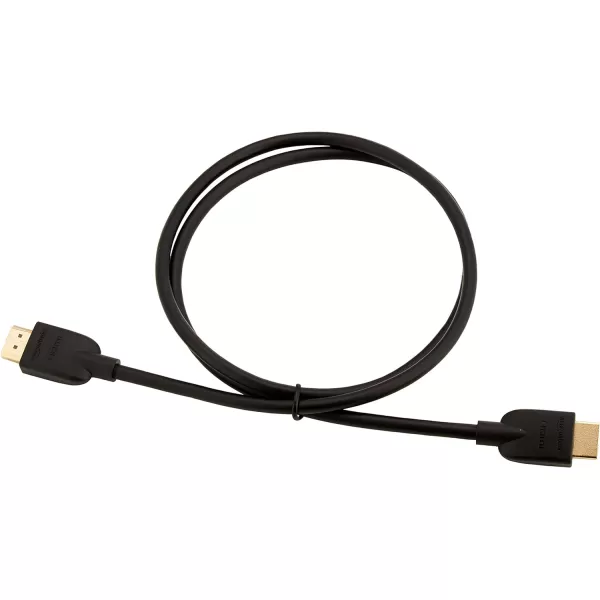 Amazon Basics 52Pack HDMI Cable 18Gbps HighSpeed 4K60Hz 2160p GoldPlated Plugs Ethernet Ready 6 Foot BlackBlack 3 Feet