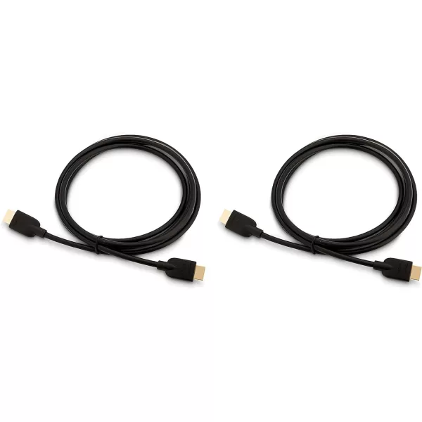 Amazon Basics 52Pack HDMI Cable 18Gbps HighSpeed 4K60Hz 2160p GoldPlated Plugs Ethernet Ready 6 Foot BlackBlack 6 Feet