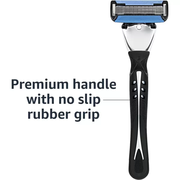 Amazon Basics 5Blade Motion Sphere Razor for Men with Dual Lubrication and Precision Beard Trimmer Handle amp 2 Cartridges Fits Amazon Basics Razor Handles only Black Previously SolimoHandle  16 Refills Razor