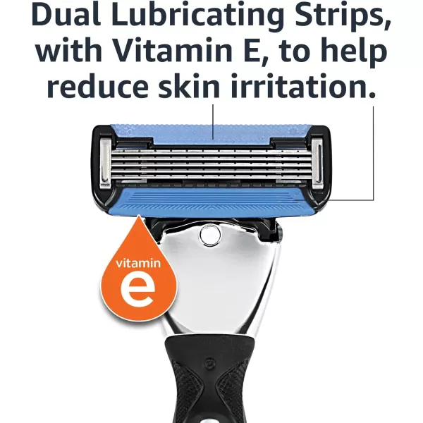 Amazon Basics 5Blade Motion Sphere Razor for Men with Dual Lubrication and Precision Beard Trimmer Handle amp 2 Cartridges Fits Amazon Basics Razor Handles only Black Previously Solimo12 Refills