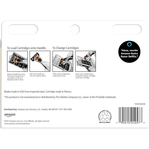 Amazon Basics 5Blade Motion Sphere Razor for Men with Dual Lubrication and Precision Beard Trimmer Handle amp 2 Cartridges Fits Amazon Basics Razor Handles only Black Previously Solimo12 Refills