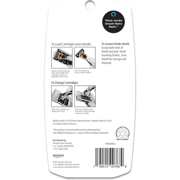 Amazon Basics 5Blade Motion Sphere Razor for Men with Dual Lubrication and Precision Beard Trimmer Handle amp 2 Cartridges Fits Amazon Basics Razor Handles only Black Previously SolimoHandle  2 Refills Razor