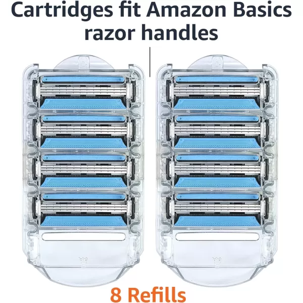 Amazon Basics 5Blade Motion Sphere Razor for Men with Dual Lubrication and Precision Beard Trimmer Handle amp 2 Cartridges Fits Amazon Basics Razor Handles only Black Previously Solimo8 Refills