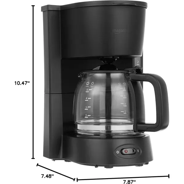 Amazon Basics 5Cup Drip Coffeemaker with Glass Carafe and Reusable Filter BlackModern