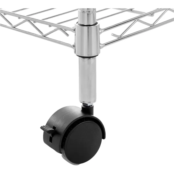 Amazon Basics 5Shelf Medium Adjustable Heavy Duty Storage Shelving Unit on 4 Wheel Casters Metal Organizer Wire Rack Chrome 30 L x 14 W x 648 H3Shelf Narrow With Wheels Chrome