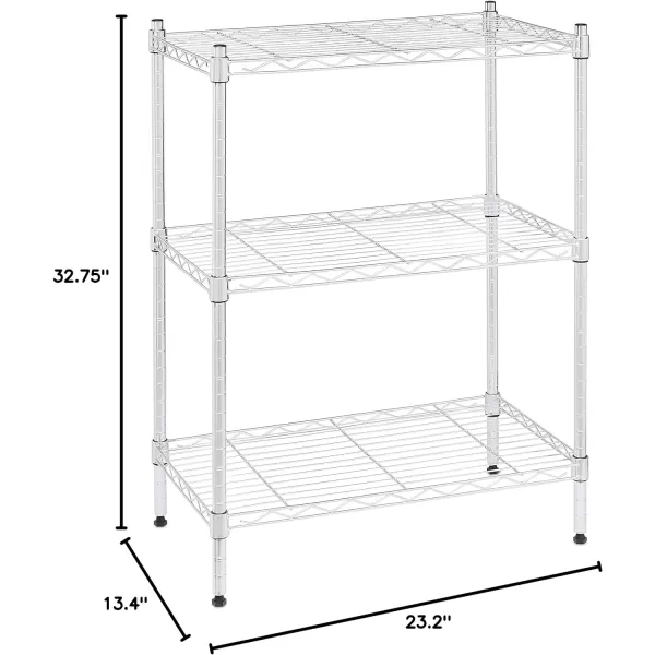 Amazon Basics 5Shelf Medium Adjustable Heavy Duty Storage Shelving Unit on 4 Wheel Casters Metal Organizer Wire Rack Chrome 30 L x 14 W x 648 H3Shelf Narrow With Wheels Chrome