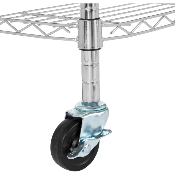 Amazon Basics 5Shelf Medium Adjustable Heavy Duty Storage Shelving Unit on 4 Wheel Casters Metal Organizer Wire Rack Chrome 30 L x 14 W x 648 H4Shelf With Wheels Chrome