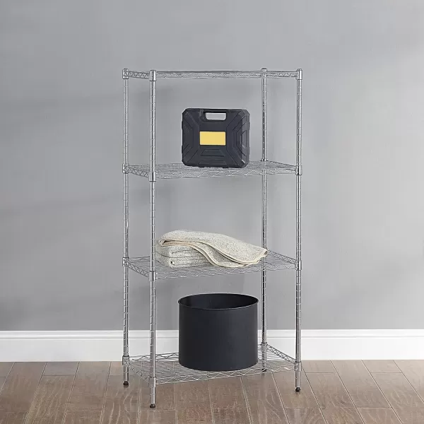 Amazon Basics 5Shelf Medium Adjustable Heavy Duty Storage Shelving Unit on 4 Wheel Casters Metal Organizer Wire Rack Chrome 30 L x 14 W x 648 H4Shelf Narrow No Wheels Chrome