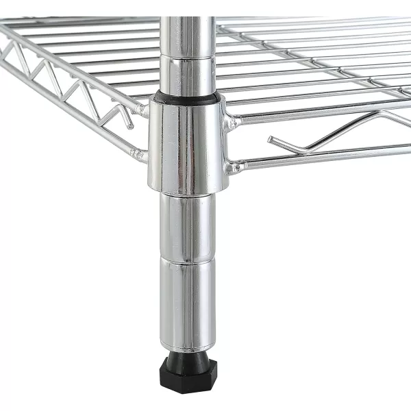 Amazon Basics 5Shelf Medium Adjustable Heavy Duty Storage Shelving Unit on 4 Wheel Casters Metal Organizer Wire Rack Chrome 30 L x 14 W x 648 H4Shelf Narrow No Wheels Chrome