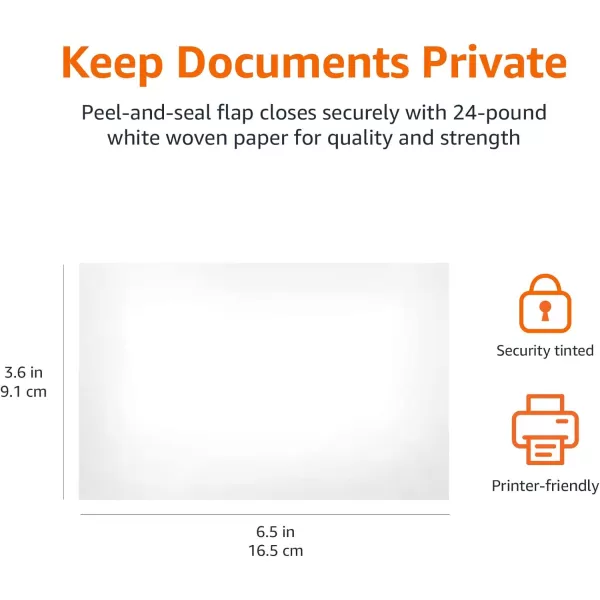 Amazon Basics 6 34 SecurityTinted Envelopes with Peel amp Seal 300Pack White300Pack