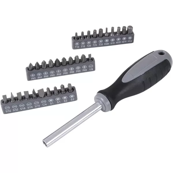 Amazon Basics 65 Piece Home Basic Repair Tool Kit Set With Bag Silver Black65Piece