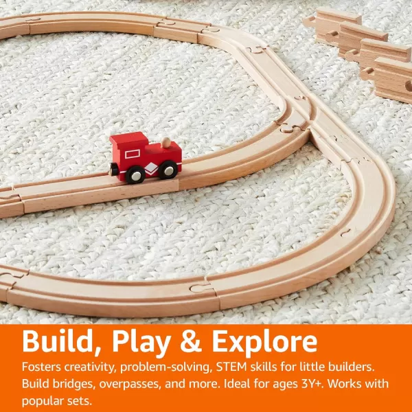 Amazon Basics 65piece Wooden Train Railway Construction KitTrain and RailroadWooden Toys for kids Gift for Age 3YAmazon Basics 65piece Wooden Train Railway Construction KitTrain and RailroadWooden Toys for kids Gift for Age 3Y