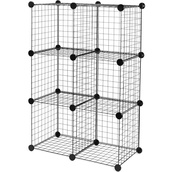 Amazon Basics 6Cube Wire Grid Stackable Storage Shelves 12 x 12Inches Black 126D x 26W x 38H6Cube Black