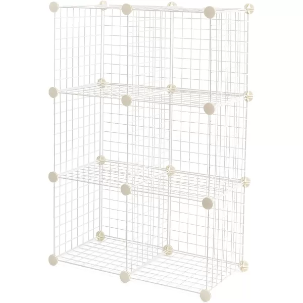 Amazon Basics 6Cube Wire Grid Stackable Storage Shelves 12 x 12Inches Black 126D x 26W x 38H6Cube White