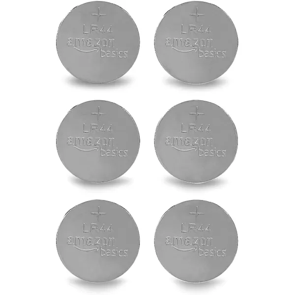 Amazon Basics 6Pack LR44 Alkaline Button Coin Cell Battery 15 Volt Long Lasting Power MercuryFree6 Count Pack of 1