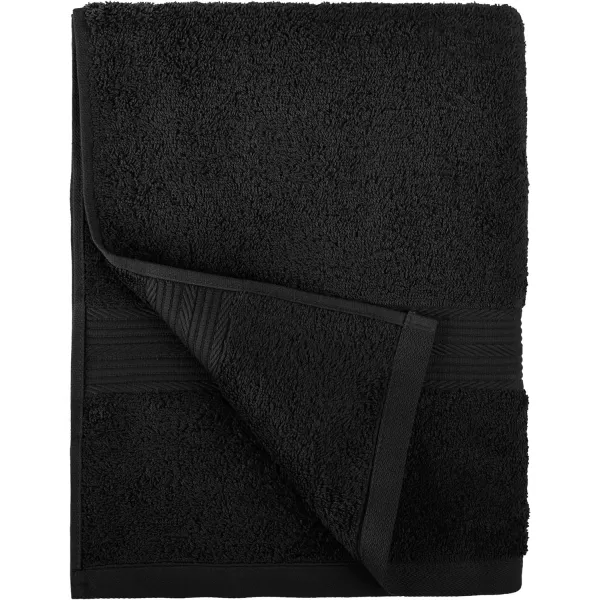 Amazon Basics 6Piece Fade Resistant Bath towel Hand and Washcloth Set  Cotton Gray 1425 L x 1085 WBlack 6Piece Set