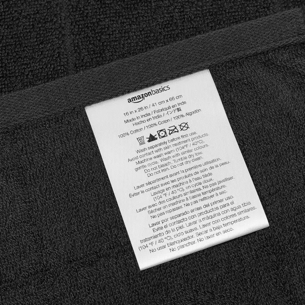 Amazon Basics 6Piece Fade Resistant Bath towel Hand and Washcloth Set  Cotton Gray 1425 L x 1085 WBlack Grid 6Piece Set