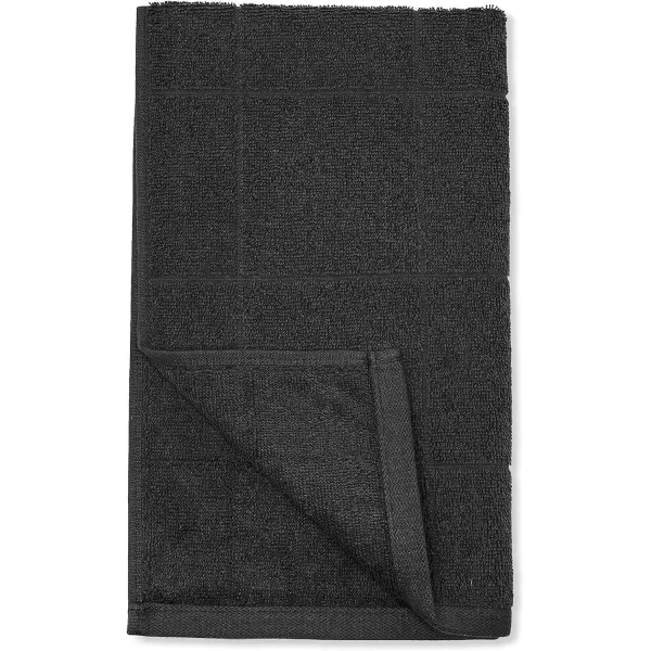 Amazon Basics 6Piece Fade Resistant Bath towel Hand and Washcloth Set  Cotton Gray 1425 L x 1085 WBlack Grid 6Piece Set