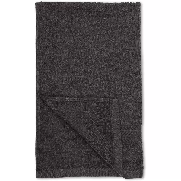 Amazon Basics 6Piece Fade Resistant Bath towel Hand and Washcloth Set  Cotton Gray 1425 L x 1085 WBlackDark Gray 6Piece Set