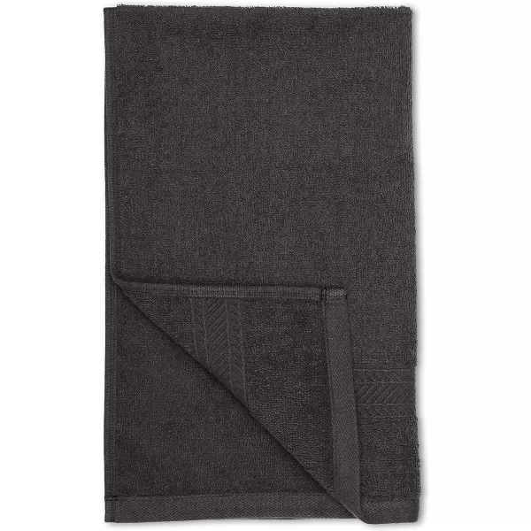 Amazon Basics 6Piece Fade Resistant Bath towel Hand and Washcloth Set  Cotton Gray 1425 L x 1085 WBlackWhite 6Piece Set