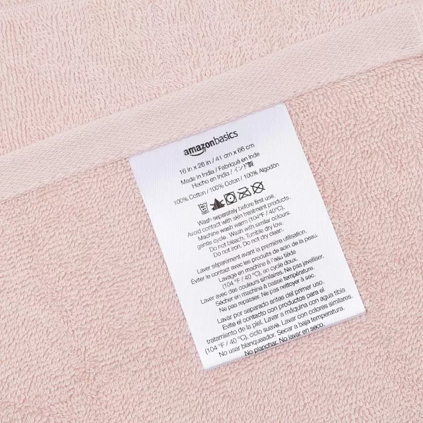 Amazon Basics 6Piece Fade Resistant Bath towel Hand and Washcloth Set  Cotton Gray 1425 L x 1085 WBlush 6Piece Set