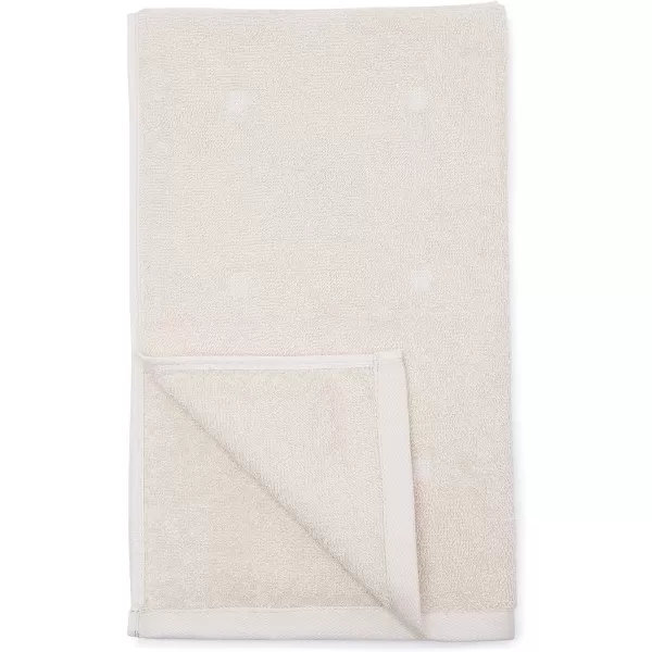 Amazon Basics 6Piece Fade Resistant Bath towel Hand and Washcloth Set  Cotton Gray 1425 L x 1085 WCream Grid 6Piece Set