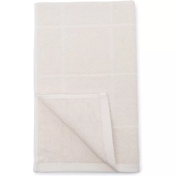 Amazon Basics 6Piece Fade Resistant Bath towel Hand and Washcloth Set  Cotton Gray 1425 L x 1085 WCream Grid 6Piece Set