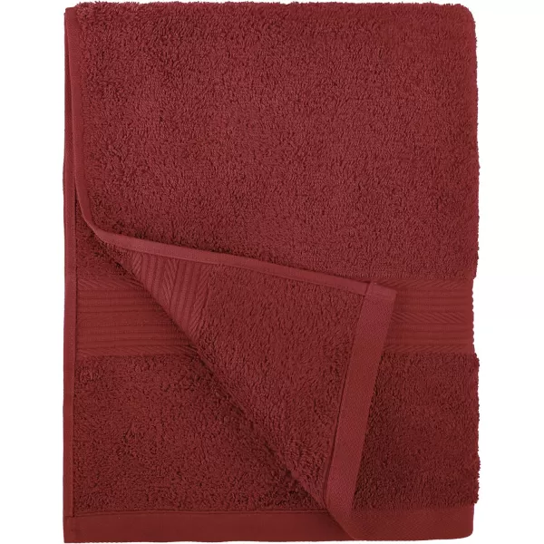 Amazon Basics 6Piece Fade Resistant Bath towel Hand and Washcloth Set  Cotton Gray 1425 L x 1085 WCrimson 6Piece Set